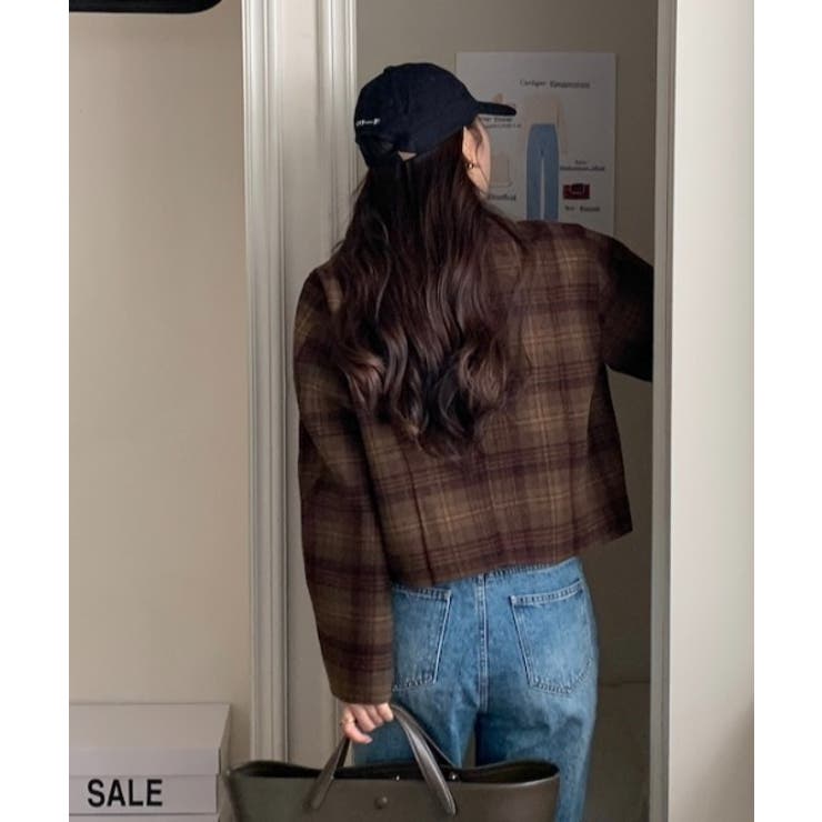 ジップスクルーネックチェック柄ジャケット | Ulysses | 詳細画像4 