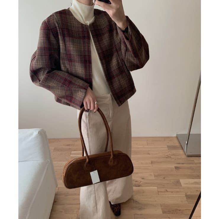 ジップスクルーネックチェック柄ジャケット | Ulysses | 詳細画像7 