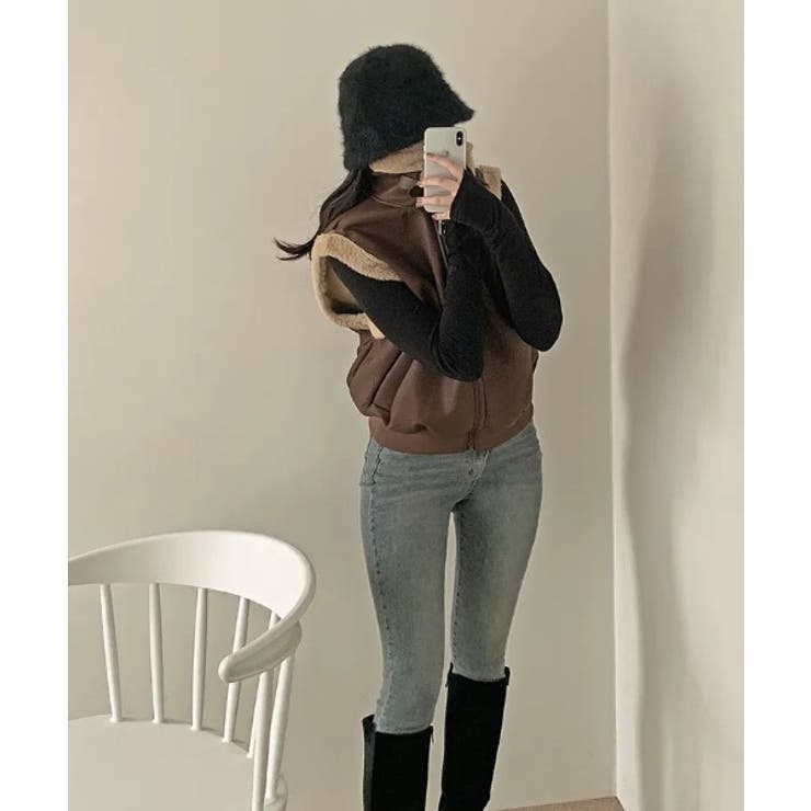 スタンドカラージップス切り替えファーベスト | Ulysses | 詳細画像7 