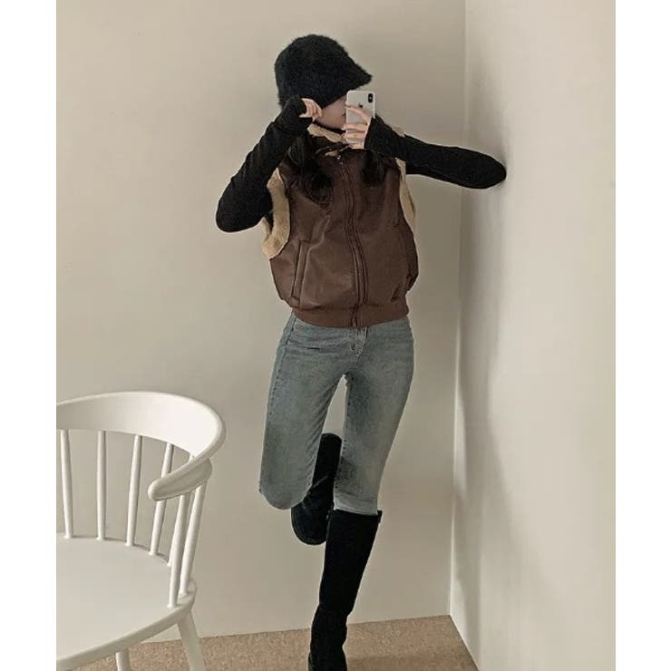 スタンドカラージップス切り替えファーベスト | Ulysses | 詳細画像8 