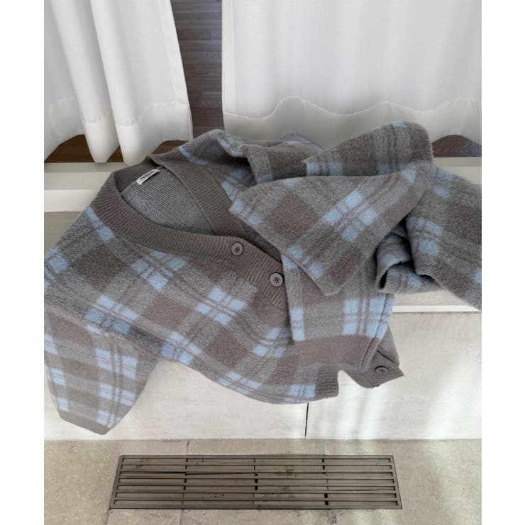 チェック柄ボタンでニットセーター+マフラー | Ulysses | 詳細画像5 