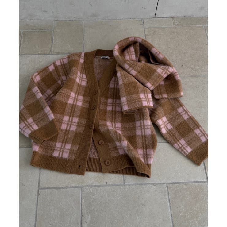 チェック柄ボタンでニットセーター+マフラー | Ulysses | 詳細画像7 