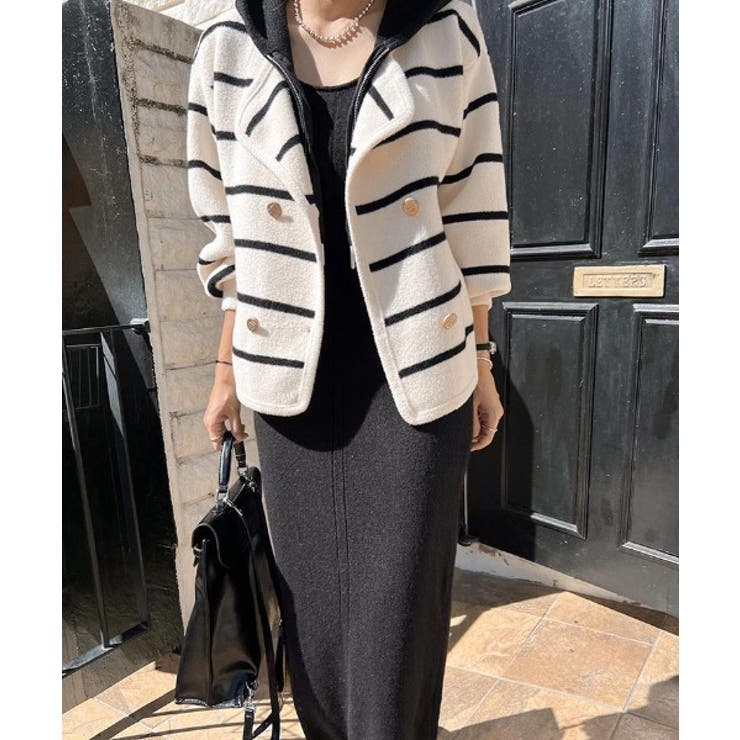 ボーダー柄切り替えニットジャケット | Ulysses | 詳細画像1 