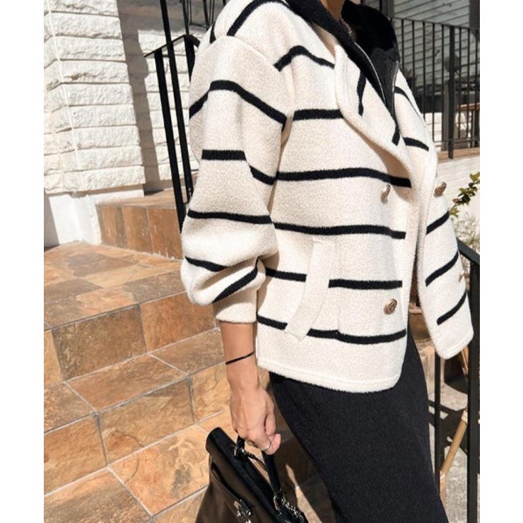 ボーダー柄切り替えニットジャケット | Ulysses | 詳細画像2 