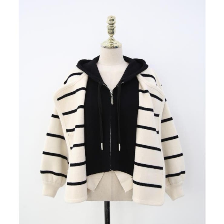 ボーダー柄切り替えニットジャケット | Ulysses | 詳細画像7 