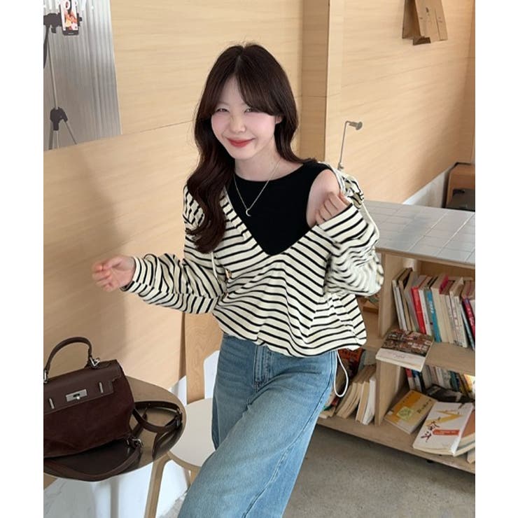 フード付きフェイクレイヤードトップス | Ulysses | 詳細画像1 