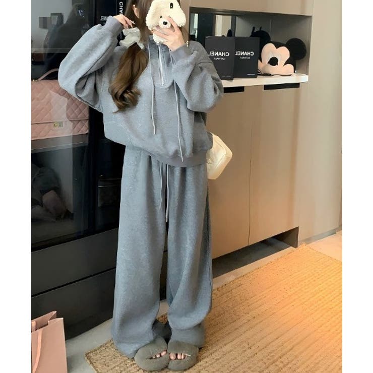 スタンドカラー長袖トップス+ワイドパンツ | Ulysses | 詳細画像3 