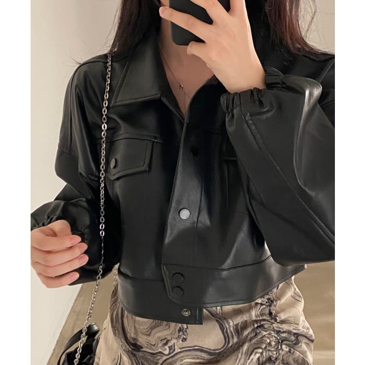 ボタンダウンボタンでPUレザージャケットジャケット | Ulysses | 詳細画像2 