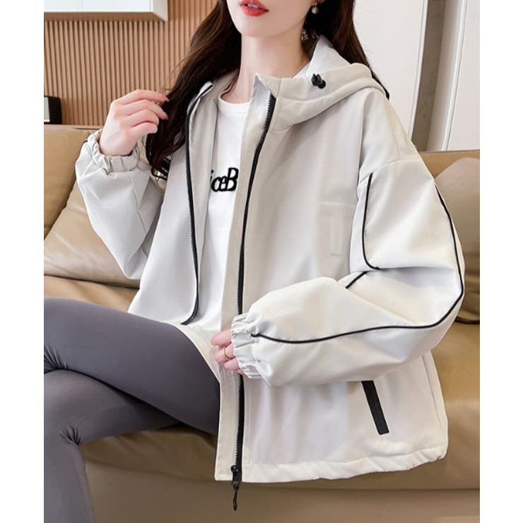 ベージュ | ポケットフード付きジップスジャケット | Ulysses