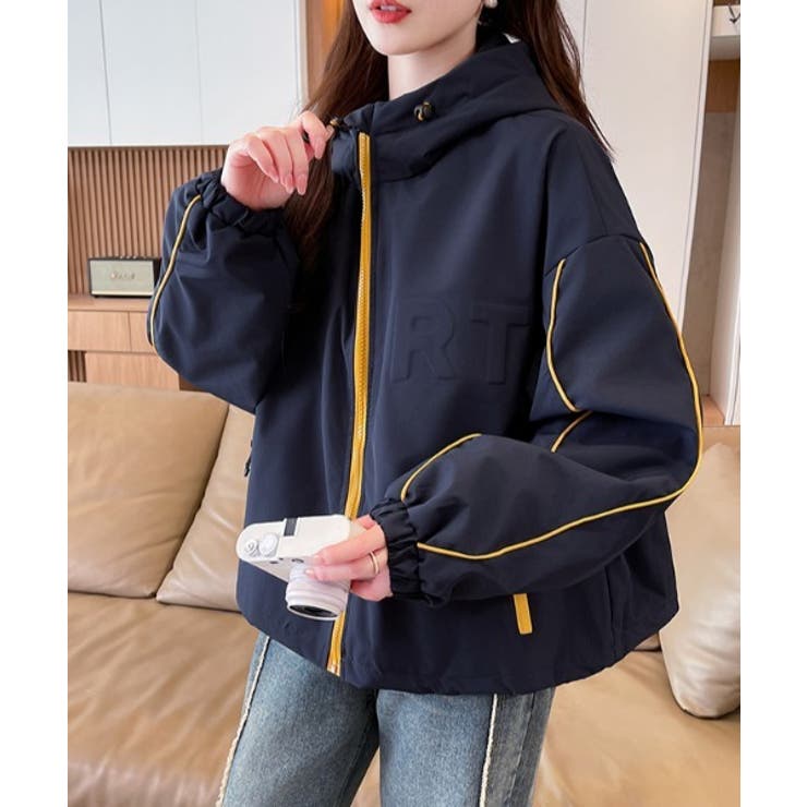 ネイビー | ポケットフード付きジップスジャケット | Ulysses