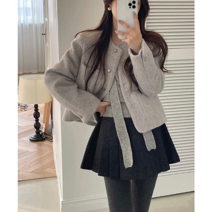 ノーカラーボタンでメルトンジャケット | Ulysses | 詳細画像1 