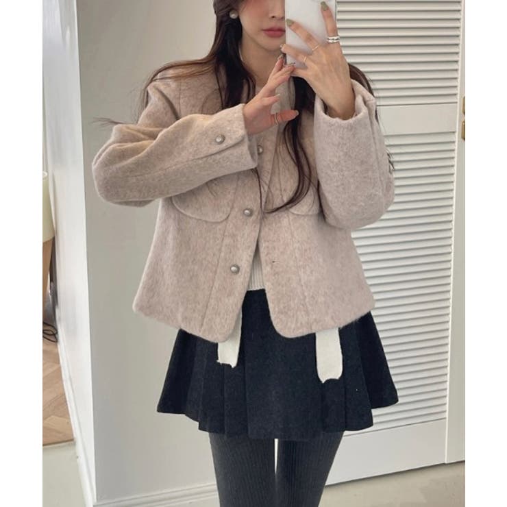 ノーカラーボタンでメルトンジャケット | Ulysses | 詳細画像6 