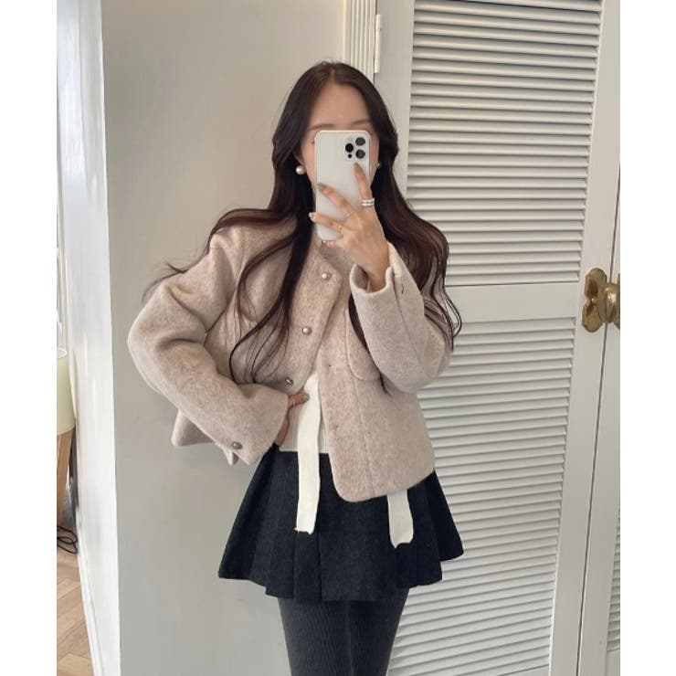 ノーカラーボタンでメルトンジャケット | Ulysses | 詳細画像7 