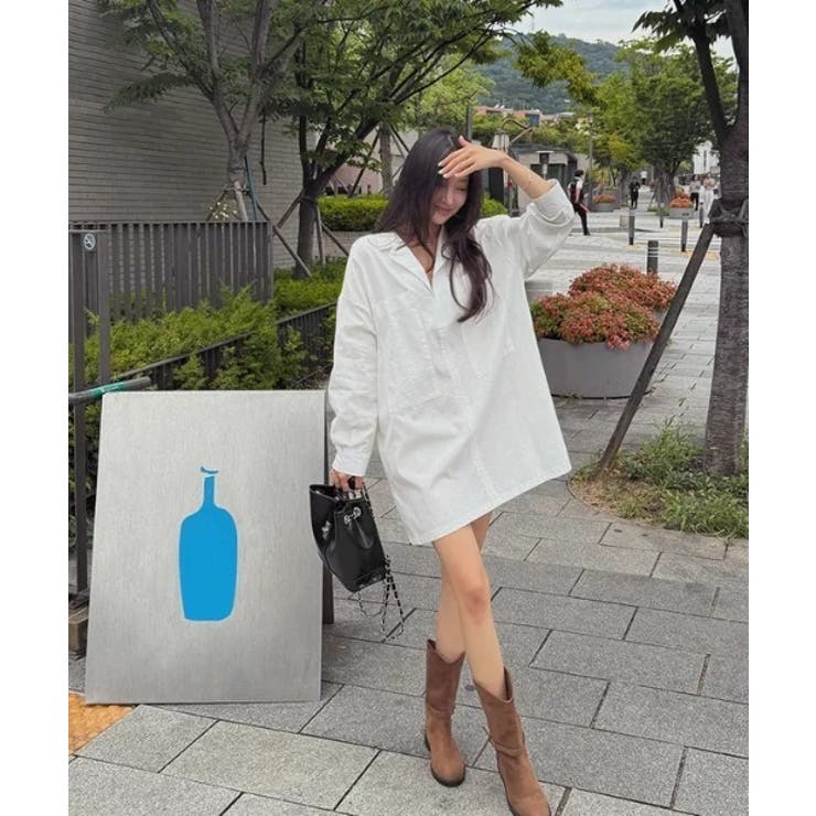 ボタンダウンベルト付き長袖トップス | Ulysses | 詳細画像1 