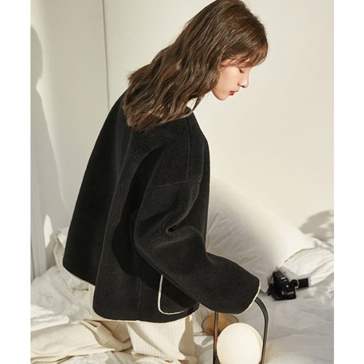 ノーカラーフェイクムートンジャケットジャケット | Ulysses | 詳細画像1 