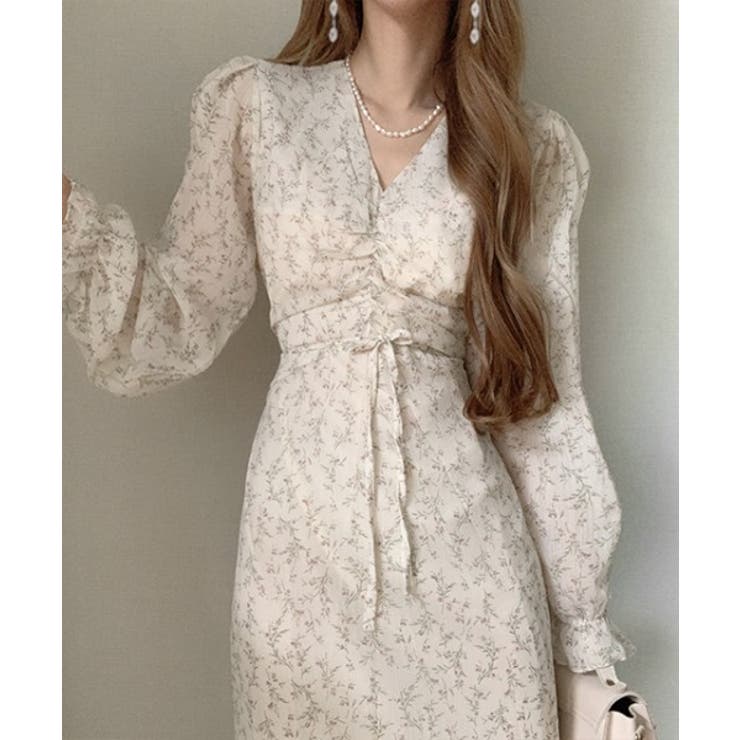 Vネックパフスリーブリボンワンピース | Ulysses | 詳細画像5 