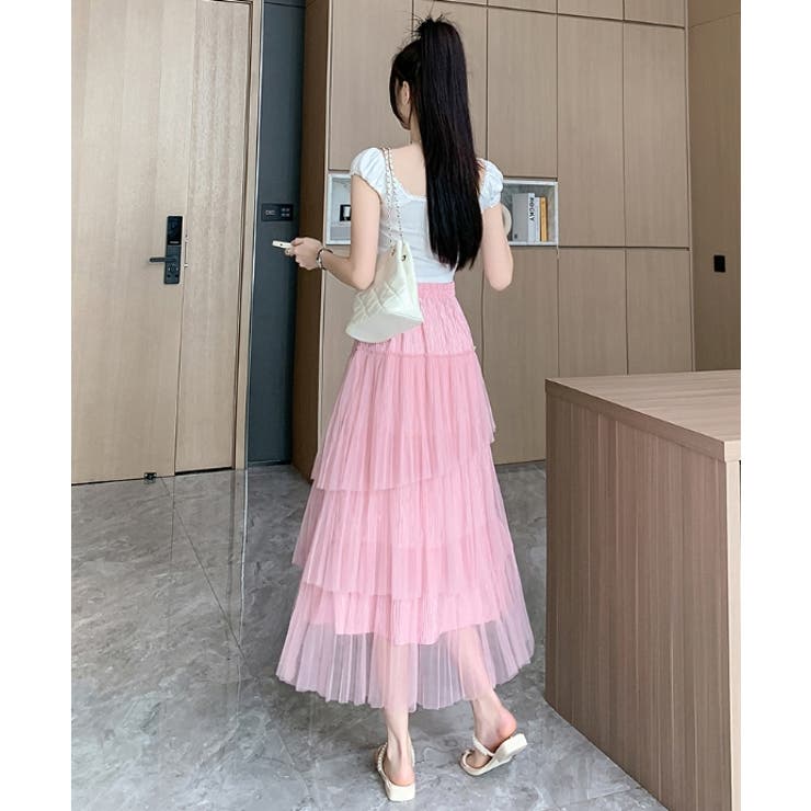 ハイウエストひもがあるチュールスカート[品番：NTRW0008893]｜Ulysses