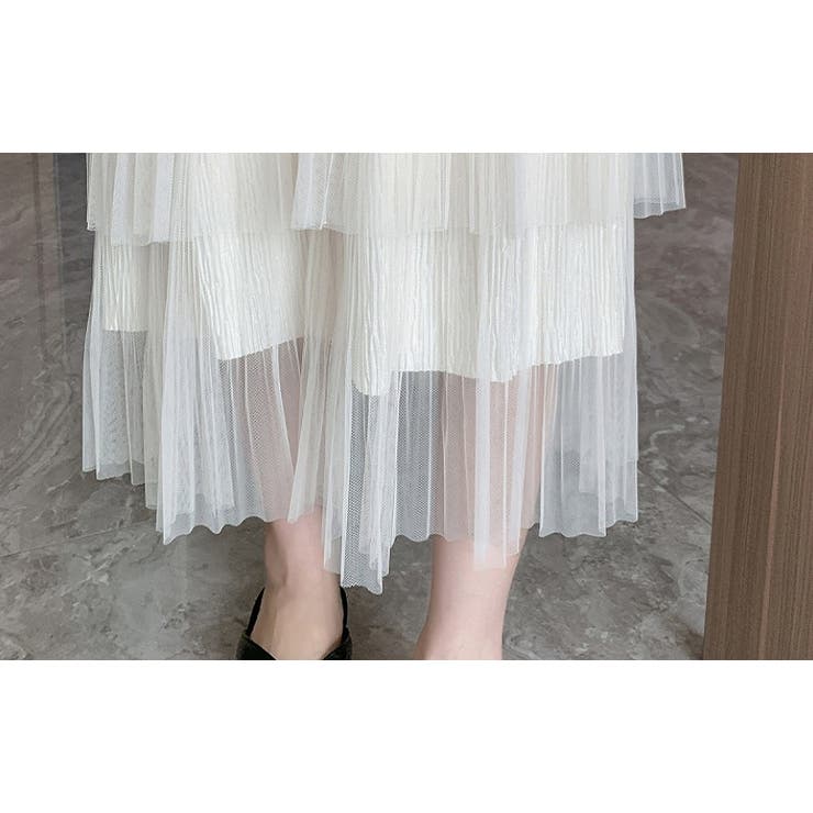 ハイウエストひもがあるチュールスカート[品番：NTRW0008893]｜Ulysses