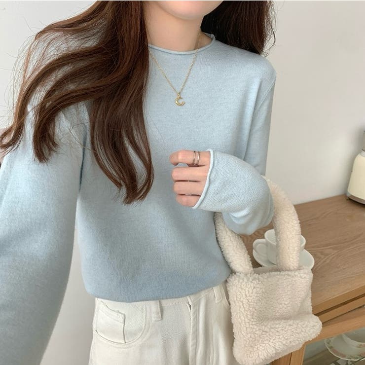 クルーネック無地長袖ニットトップス | Ulysses | 詳細画像4 