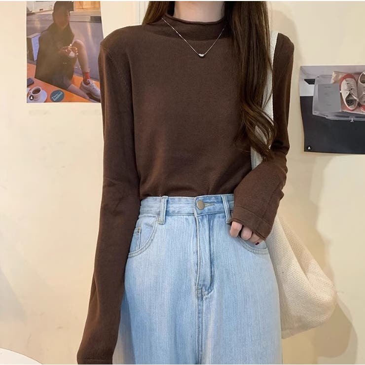 クルーネック無地長袖ニットトップス | Ulysses | 詳細画像7 