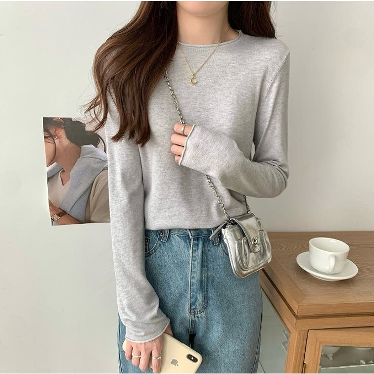 クルーネック無地長袖ニットトップス | Ulysses | 詳細画像14 