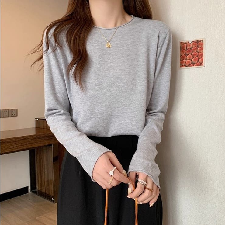 クルーネック無地長袖ニットトップス | Ulysses | 詳細画像15 