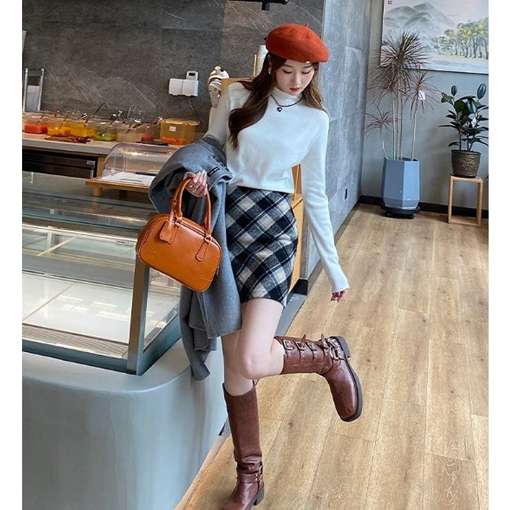 ハーフネック無地長袖ニットトップス | Ulysses | 詳細画像4 