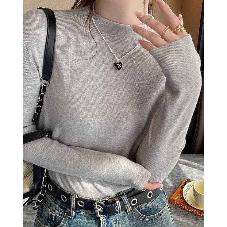 ハーフネック無地長袖ニットトップス | Ulysses | 詳細画像5 