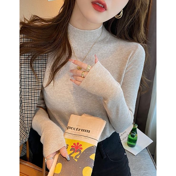 ハーフネック無地長袖ニットトップス | Ulysses | 詳細画像8 