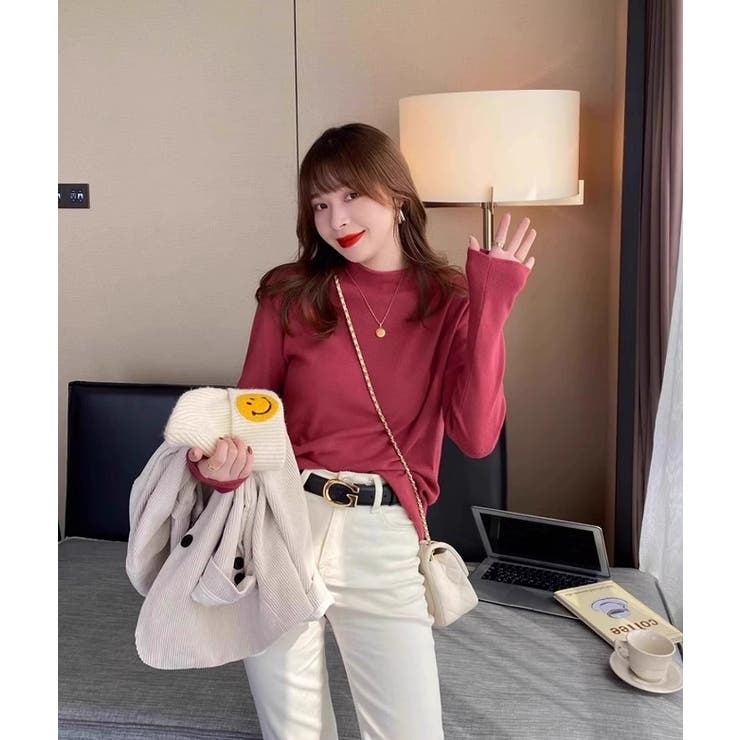 ハーフネック無地長袖ニットトップス | Ulysses | 詳細画像10 