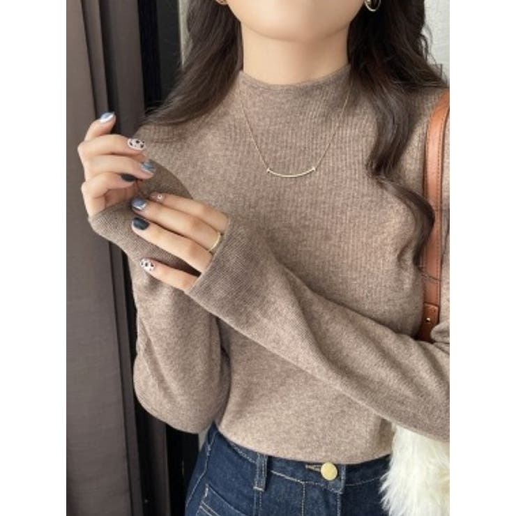 ハーフネック無地長袖ニットトップス | Ulysses | 詳細画像11 