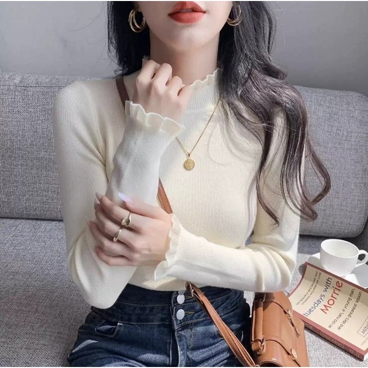 ハイネックチュール付き無地ニットトップス | Ulysses | 詳細画像2 