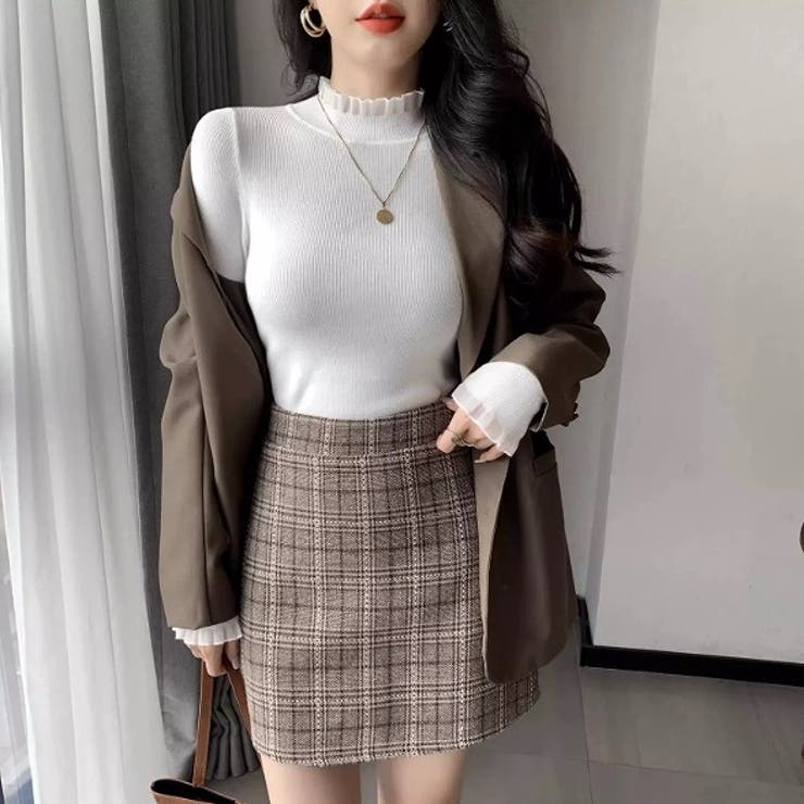 ハイネックチュール付き無地ニットトップス | Ulysses | 詳細画像6 