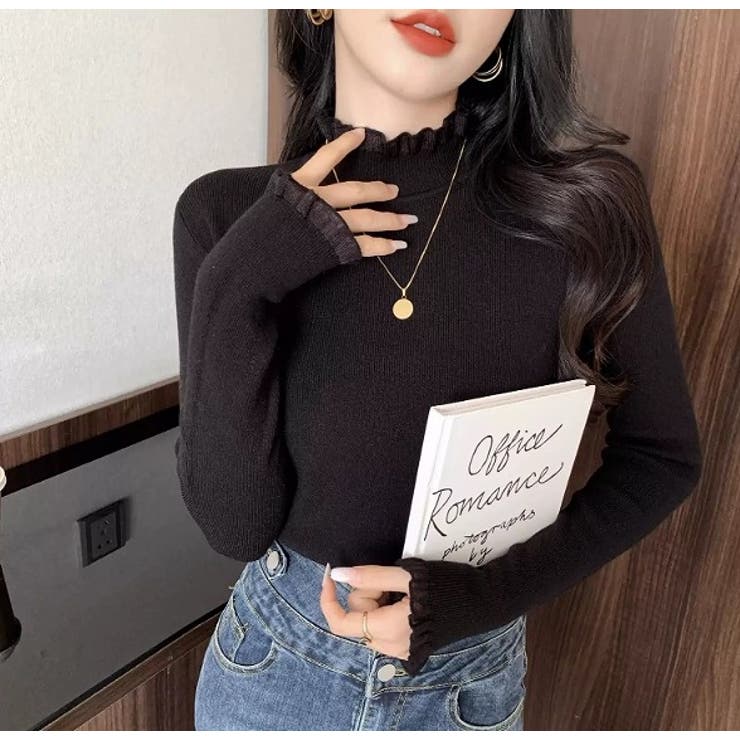 ハイネックチュール付き無地ニットトップス | Ulysses | 詳細画像9 