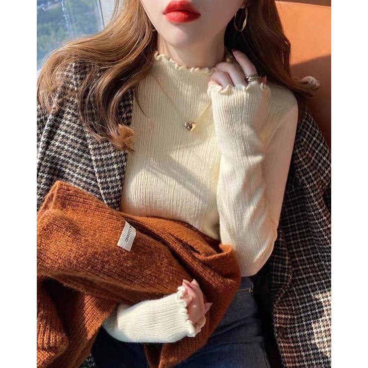 デザインハーフネック無地ニットトップス | Ulysses | 詳細画像1 