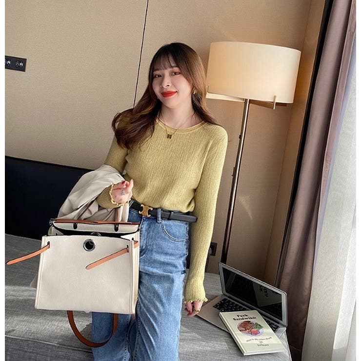 デザインクルーネック無地トップス | Ulysses | 詳細画像2 