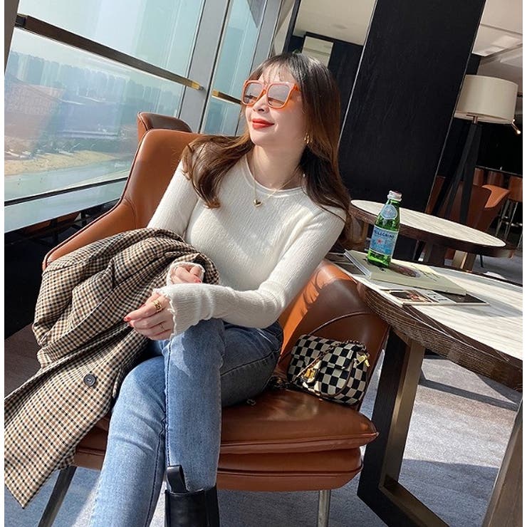 デザインクルーネック無地トップス | Ulysses | 詳細画像9 