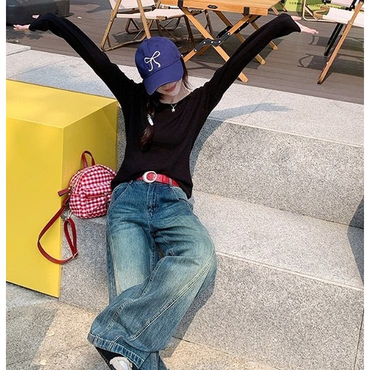 クルーネック無地長袖ニットトップス | Ulysses | 詳細画像4 