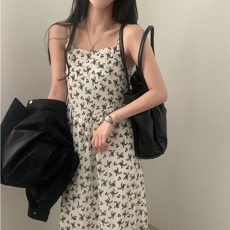 ホワイト | 配色花柄キャミワンピース | Ulysses