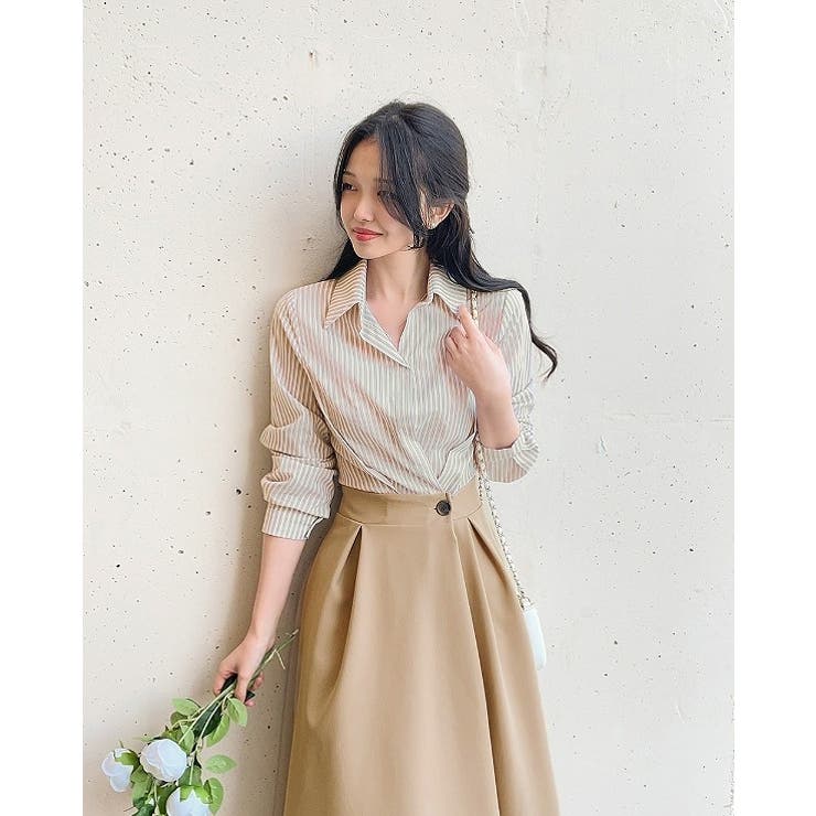 Vネック配色シャツワンピース | Ulysses | 詳細画像1 