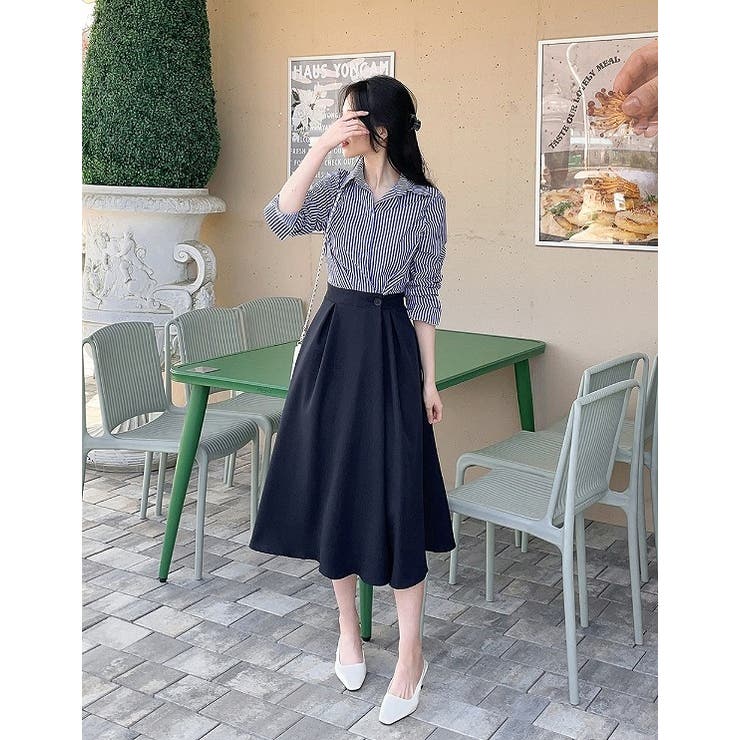 Vネック配色シャツワンピース | Ulysses | 詳細画像6 