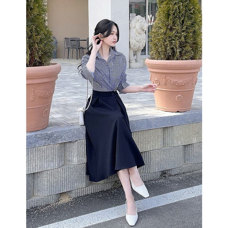 Vネック配色シャツワンピース | Ulysses | 詳細画像8 