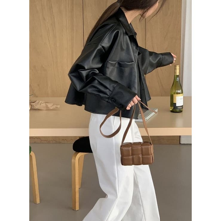 襟付きシングルブレストポケット付きPUジャケット | Ulysses | 詳細画像7 