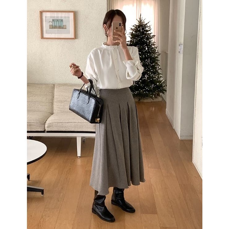 ハーフネックシングルブレストフレア袖無地トップス | Ulysses | 詳細画像2 