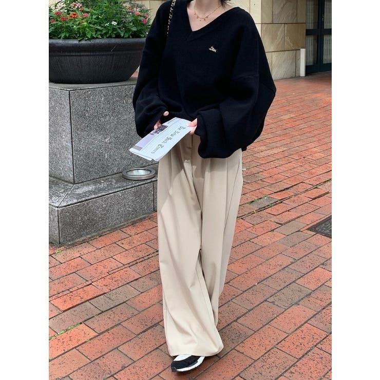 ハイウエストポケット付き無地ワイドスラックス | Ulysses | 詳細画像1 