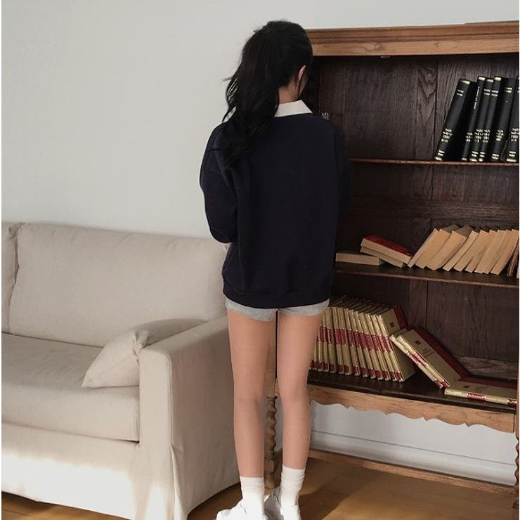 襟付き配色長袖トレーナー | Ulysses | 詳細画像6 