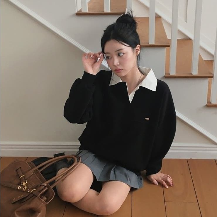 襟付き配色長袖トレーナー | Ulysses | 詳細画像8 