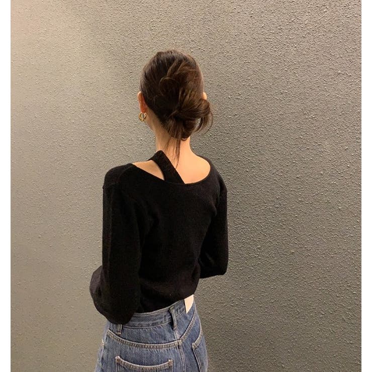 レイヤード風リボン無地ニットトップス | Ulysses | 詳細画像6 