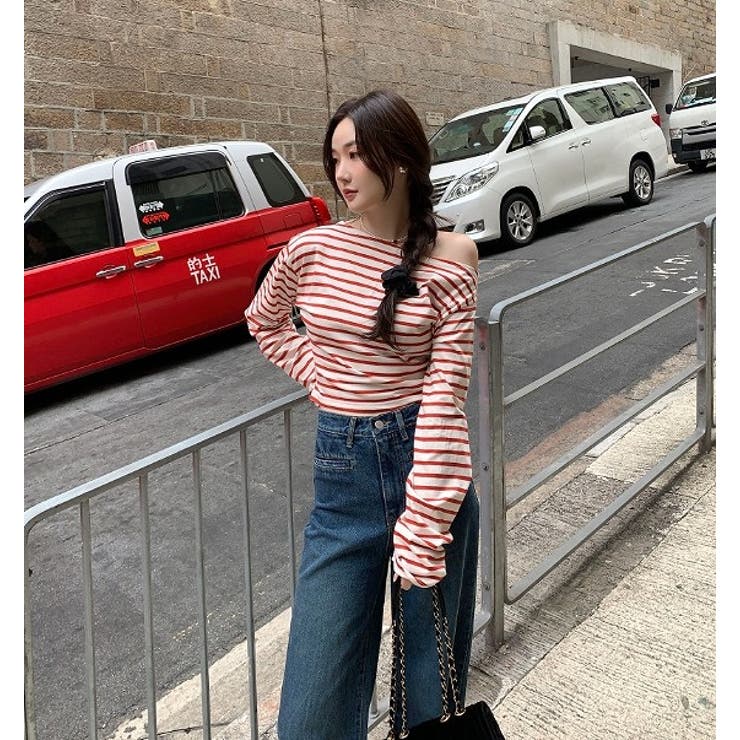 ボートネックオフショルボーダー配色トップス | Ulysses | 詳細画像6 