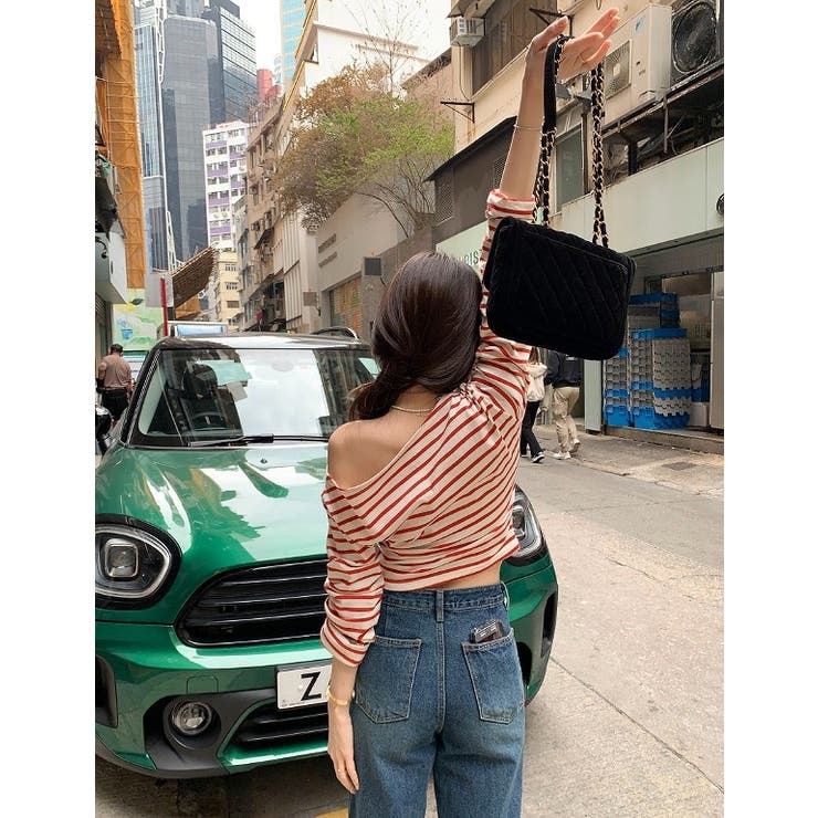 ボートネックオフショルボーダー配色トップス | Ulysses | 詳細画像7 